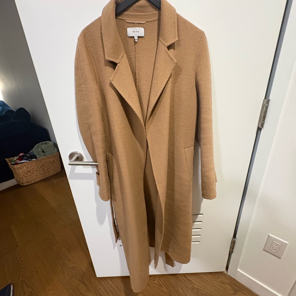 Reiss Camel Belted Trench Coat - Picture 2 of 8